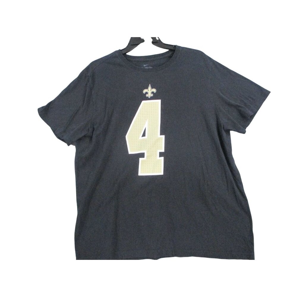 Nike Mens New Orleans Saints‎ Number 4 Graphic T-Shirt Black Cotton XL